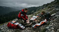 Field medic treating injured patient in remote wilderness terrain — MED-TAC International