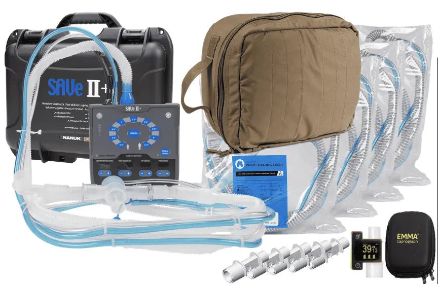 SAVe II+™ Ventilator Kit w/ EMMA® Capnograph Helicopter Starter Set - AutoMedX