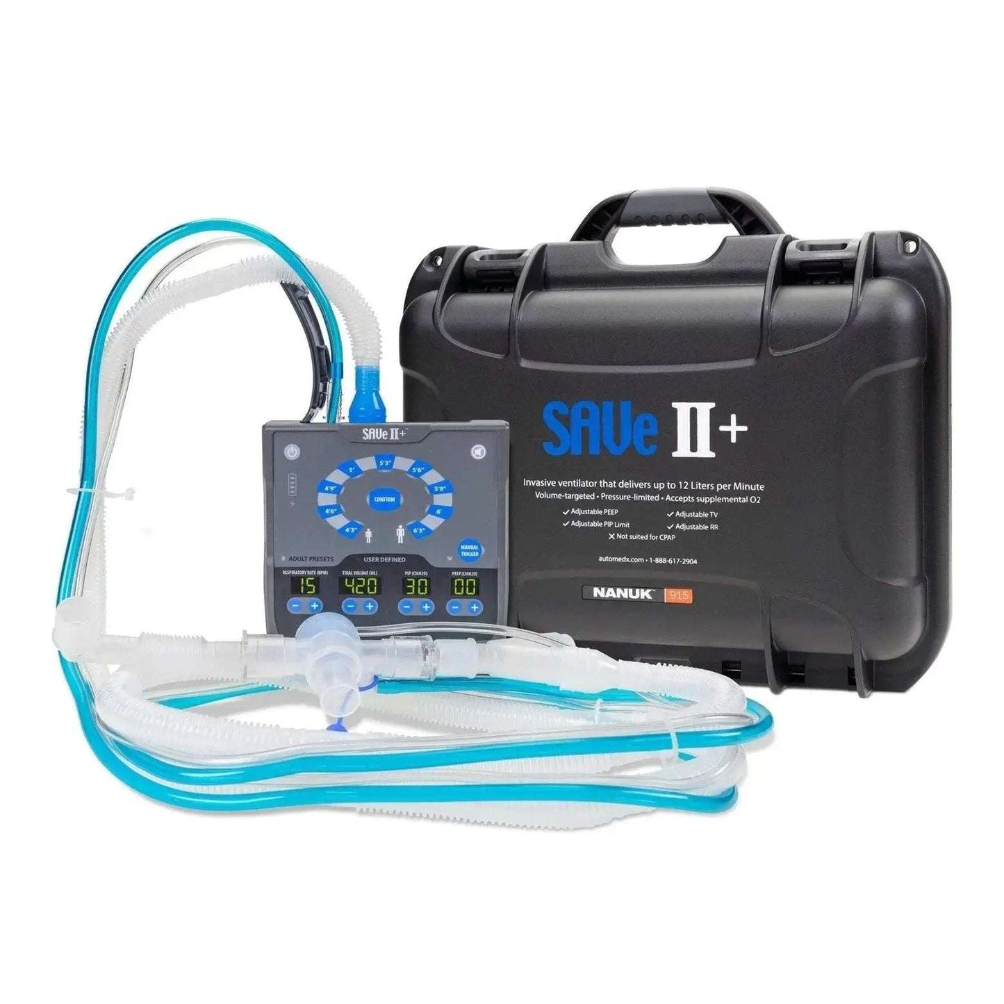 SAVe II+™ Ventilator Kit w/ EMMA® Capnograph Helicopter Starter Set - AutoMedX