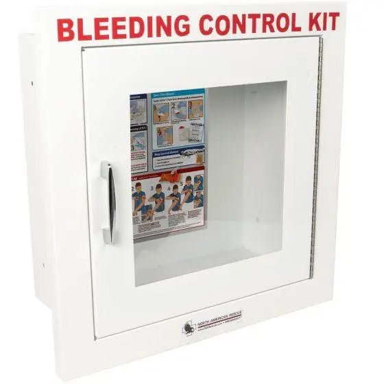 Metal Semi - Recessed Cabinet for Public Access Bleeding Control Packs - North American Rescue