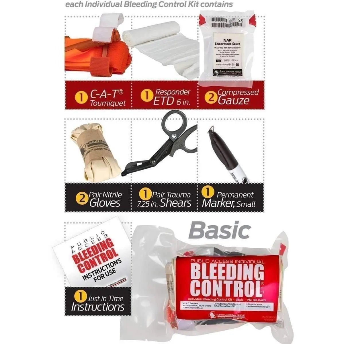 Public Access Bleeding Control 5 Pack - North American Rescue