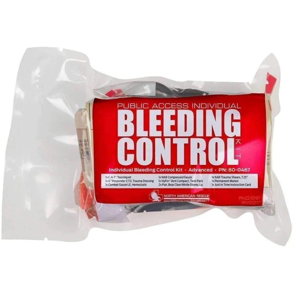 Public Access INDIVIDUAL Bleeding Control Kit - Vacuum Sealed - North American Rescue