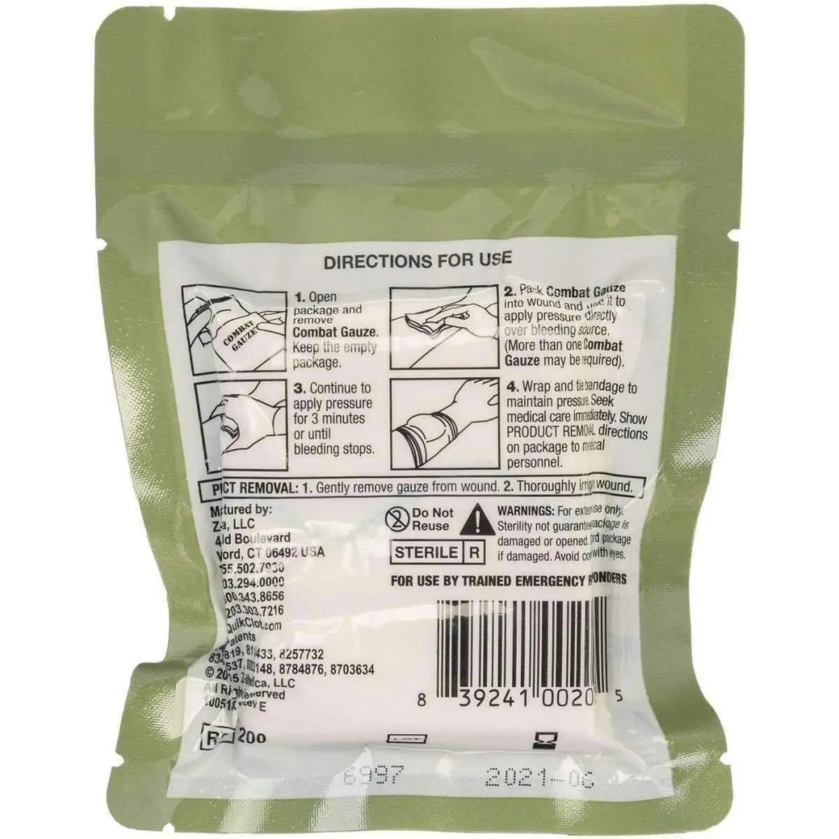 Quickclot Combat Gauze Hemostatic Dressing - Z - MEDICA