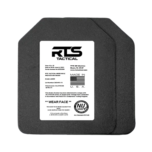 RTS Tactical Lightweight Level III+ Rifle Special Threats Plate 10"x12" - RTS Tactical
