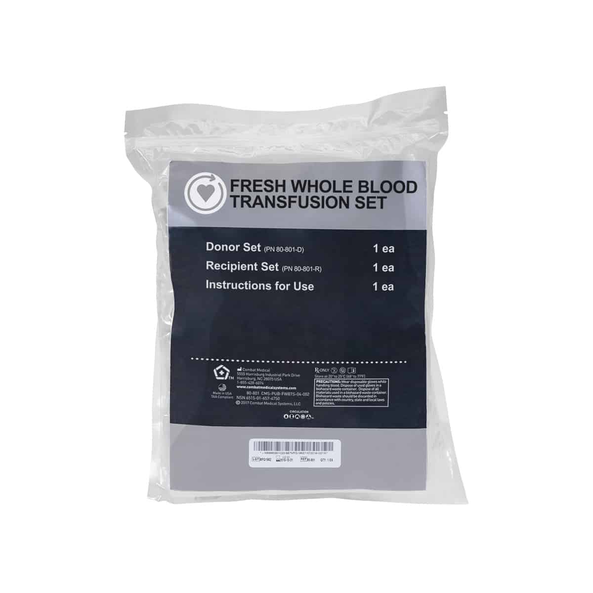 Fresh Whole Blood Transfusion Set - Safeguard Medical Online