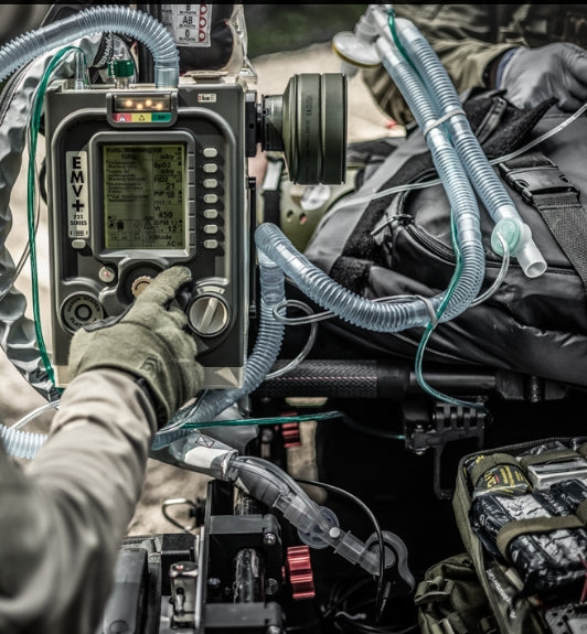Weinmann EMV+ portable ventilator in tactical setting