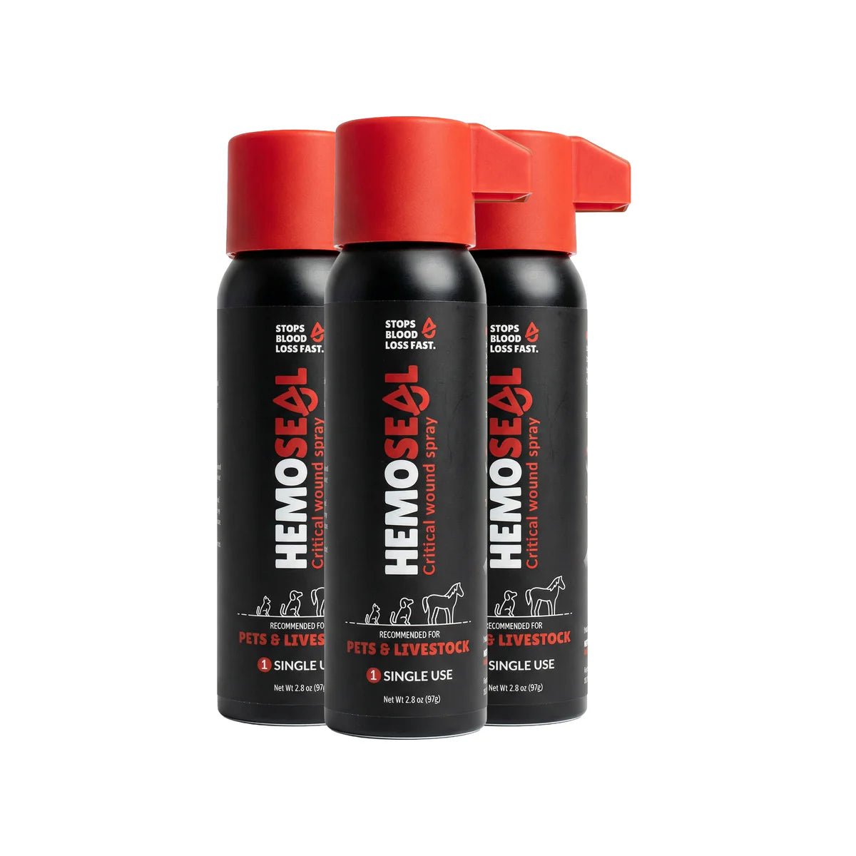 HemoSEAL™ Pet Wound Spray - Rapid Bleeding Control for Dogs, Cats & Livestock - BC3 Technologies