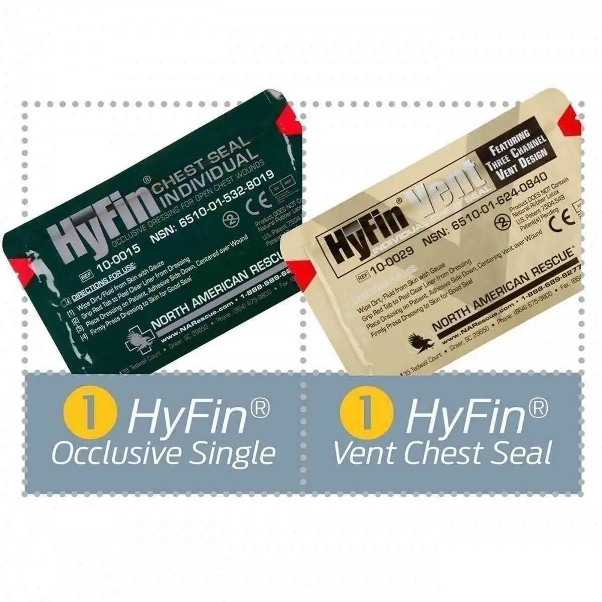 HyFin USMC Chest Seal Combo Pack - North American Rescue