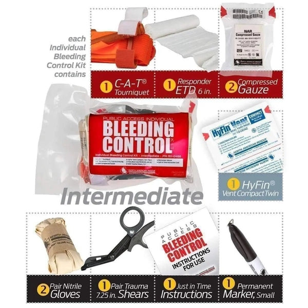 Public Access Bleeding Control 8 Pack - Vacuum Sealed - North American Rescue