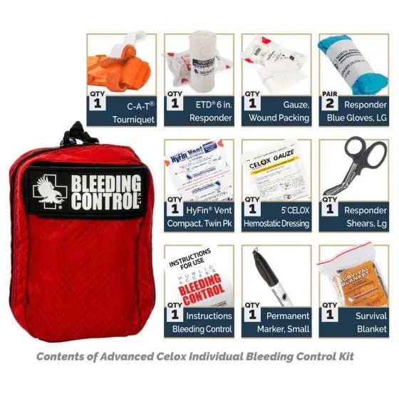 Public Access Bleeding Control Station - 8 - PACK Nylon Pouch - Low Profile Metal Station - North American Rescue