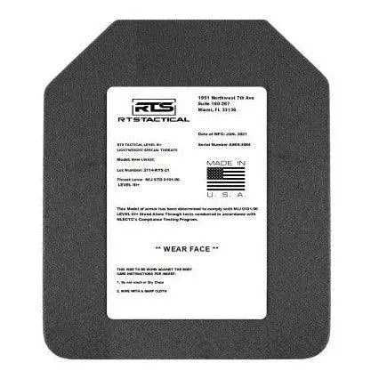 RTS Tactical Lightweight Level III+ Rifle Special Threats Plate 10"x12" - RTS Tactical